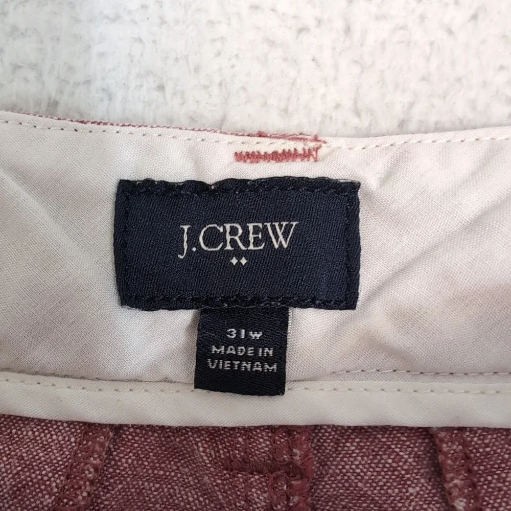 J. CREW Shorts Men's 31 Pink‎ Flat Front Linen Blend 8